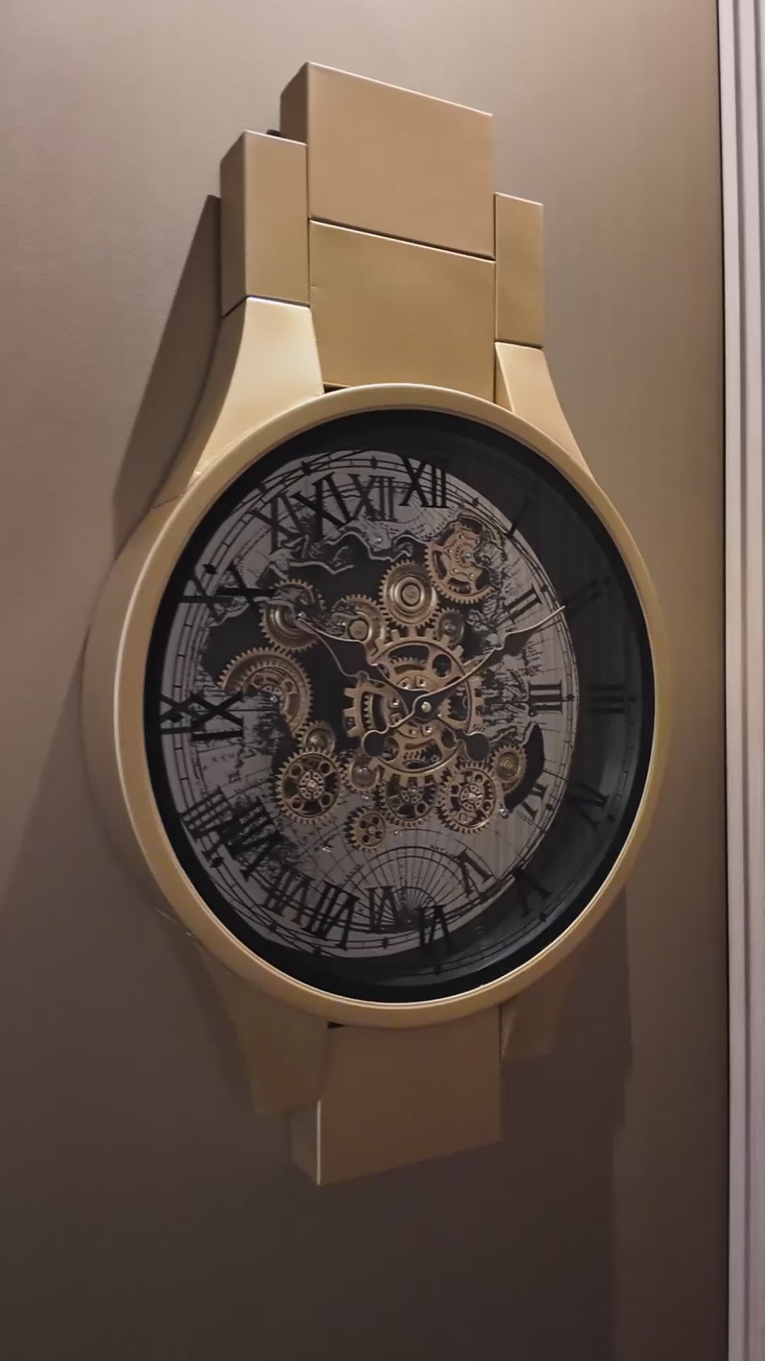 Grand Meridian Luxury Designer Silent Movement Wall Clock With Moving Gear Mechanism Buy Wall Clock Online (Steel Body)