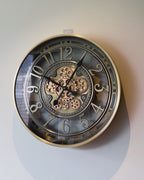 Minute Master Luxury Designer Watches Wall Clock Online With Moving Gear Mechanism Buy Wall Clock Online (Gold) (Steel Body)