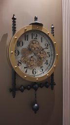 Timeless Charm Luxury Designer Silent Movement Wall Clocks for the Home With Moving Gear Mechanism Buy Wall Clock Online (Steel Body)