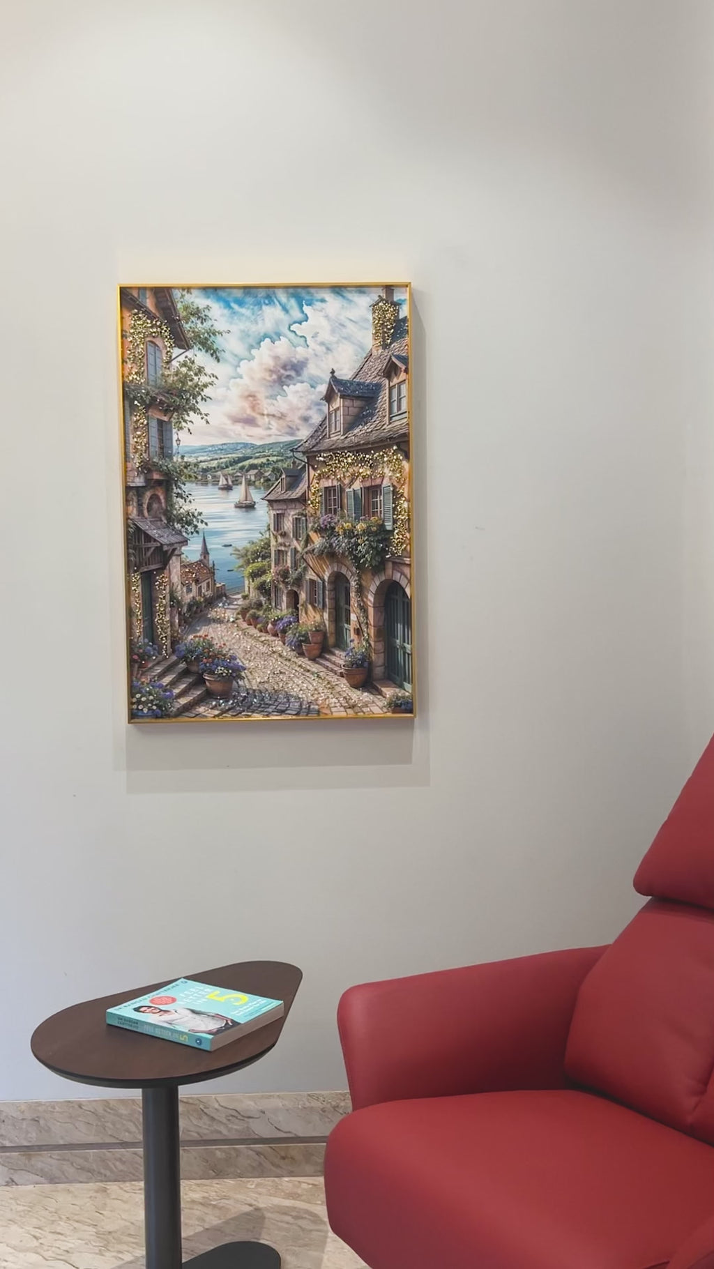 Lakeside Cottage Crystal Glass Wall Paintings For Home