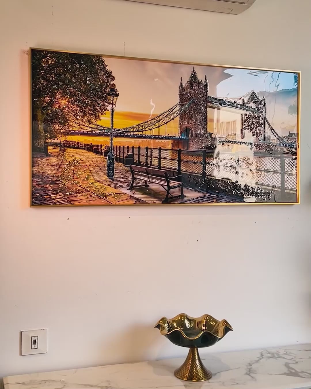 Tower Bridge Mystical Mirage Crystal Glass Painting