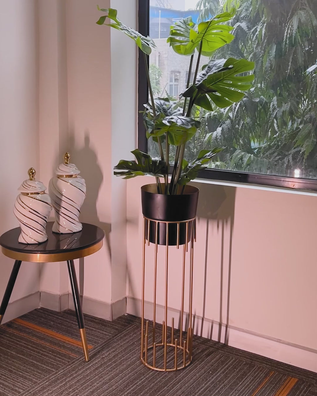 Dripping Luxury Metal Bllack Planters - Big