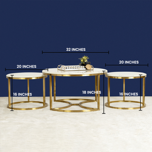 Opulent Tranquility Coffee Table Gold - Set of 3 (STAINLESS STEEL)