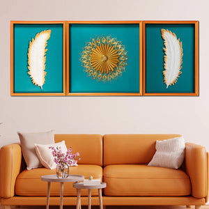 Feather Touch Shadow Box Wall Decoration Piece - Set of 3