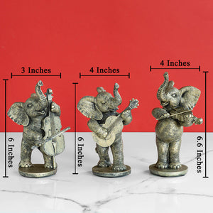 Rhythmic Tuskers Home Decoration Showpiece Set of Three