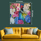 Blooming Symphony Handpainted Wall Painting (With outer Floater Frame)