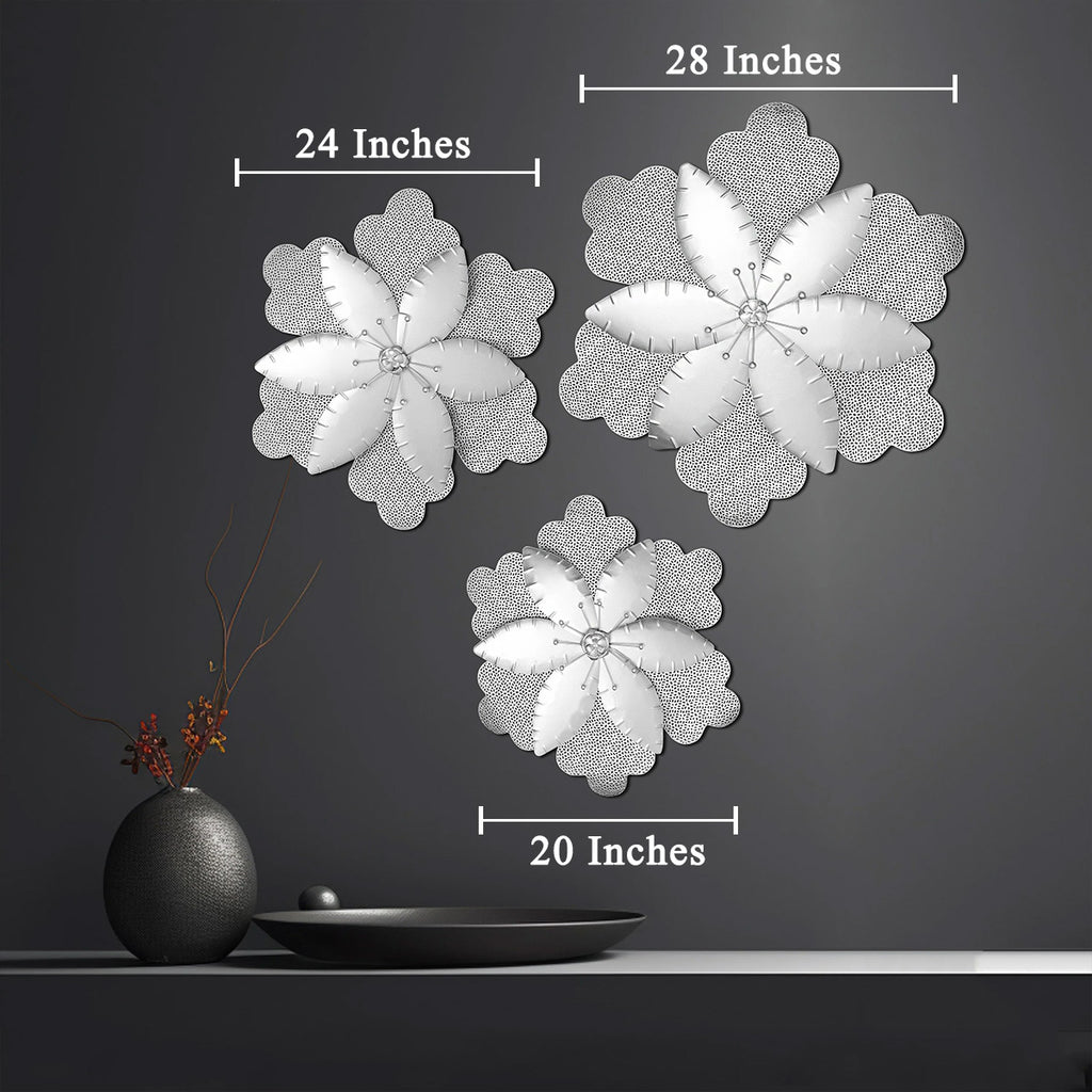 Blossom Bliss Metal Wall Art - Silver