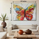 Colourful Butterfly 100% Hand Painted Wall Painting with Metal Work (outer Floater Frame )