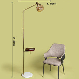 Bohemian Macrame Floor Lamp for Living Room (With Wireless Charging Table)