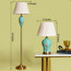 Alabama Floral Base Tall Floor & Celestial Shine Designer Table Lamp - Combo