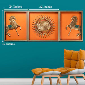 Equine Euphoria Shadow Box Wall Decoration Showpiece - Set of 3