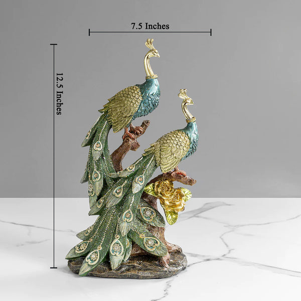 Peacock's Pride Home Decoration Showpiece