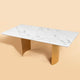 Luminary Junction Dining Table Gold - White Marble Top (Stainless Steel)