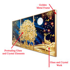 Valencia Dreamlike Framed Crystal Glass Framed Wall Paintings For Wall Decoration at Home & Wall Decoration items - Set of 3