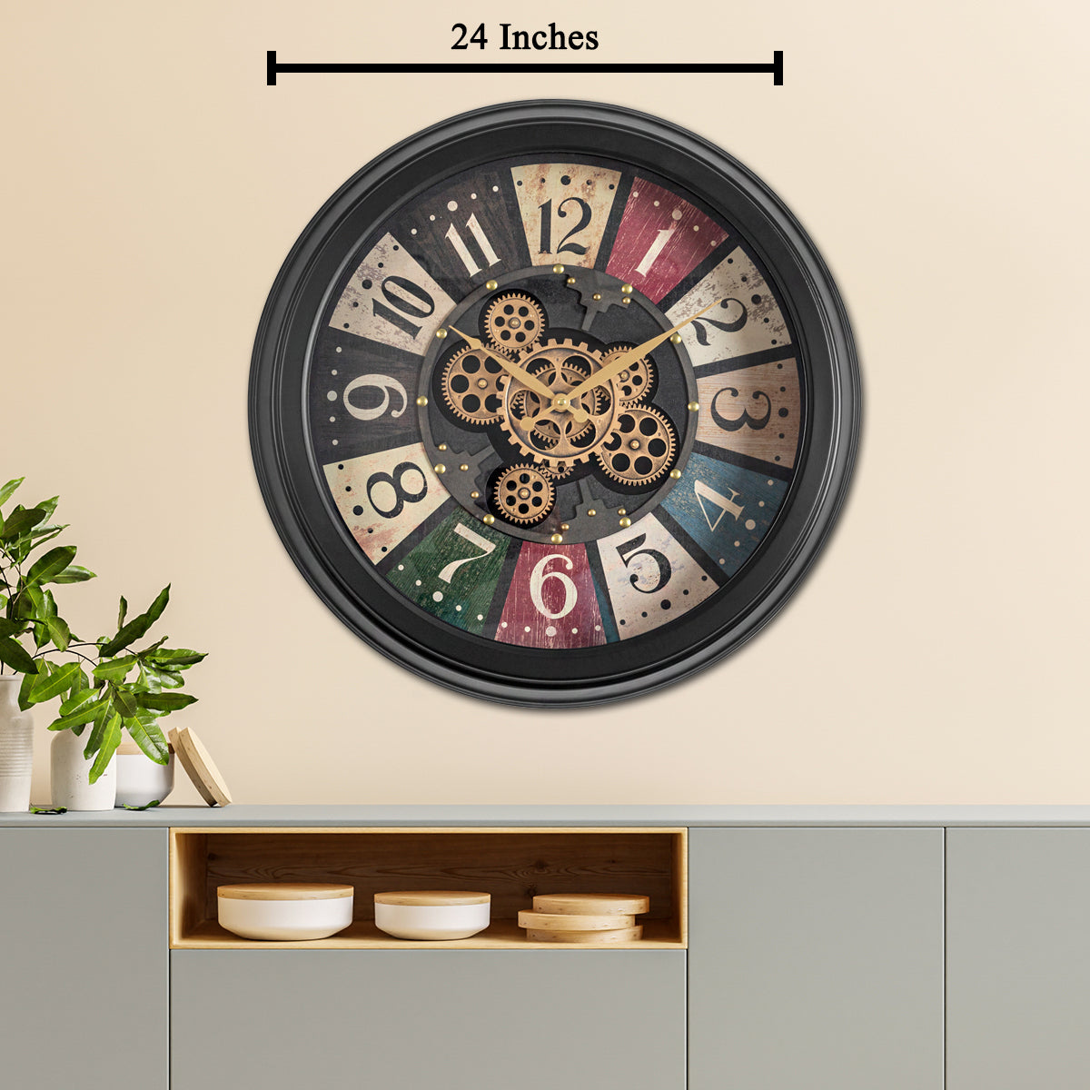 Vortex Clock Vortex Decorative Wall Clock With Moving Gear Mechanism – Dekor Company