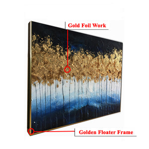 Woodland Artistry Hand painted Wall Art (With Outer Floater Frame) (28 x 56 Inches)