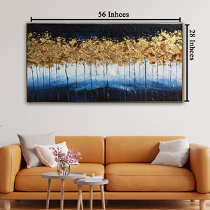 Woodland Artistry Hand painted Wall Art (With Outer Floater Frame) (28 x 56 Inches)