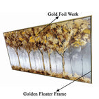 Golden Reflections 100% Hand Painted Wall Art Paintings (With outer Floater Frame)