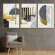 Geometric Shapes 3 Panel Framed Canvas Print