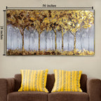 Golden Reflections 100% Hand Painted Wall Art Paintings (With outer Floater Frame)