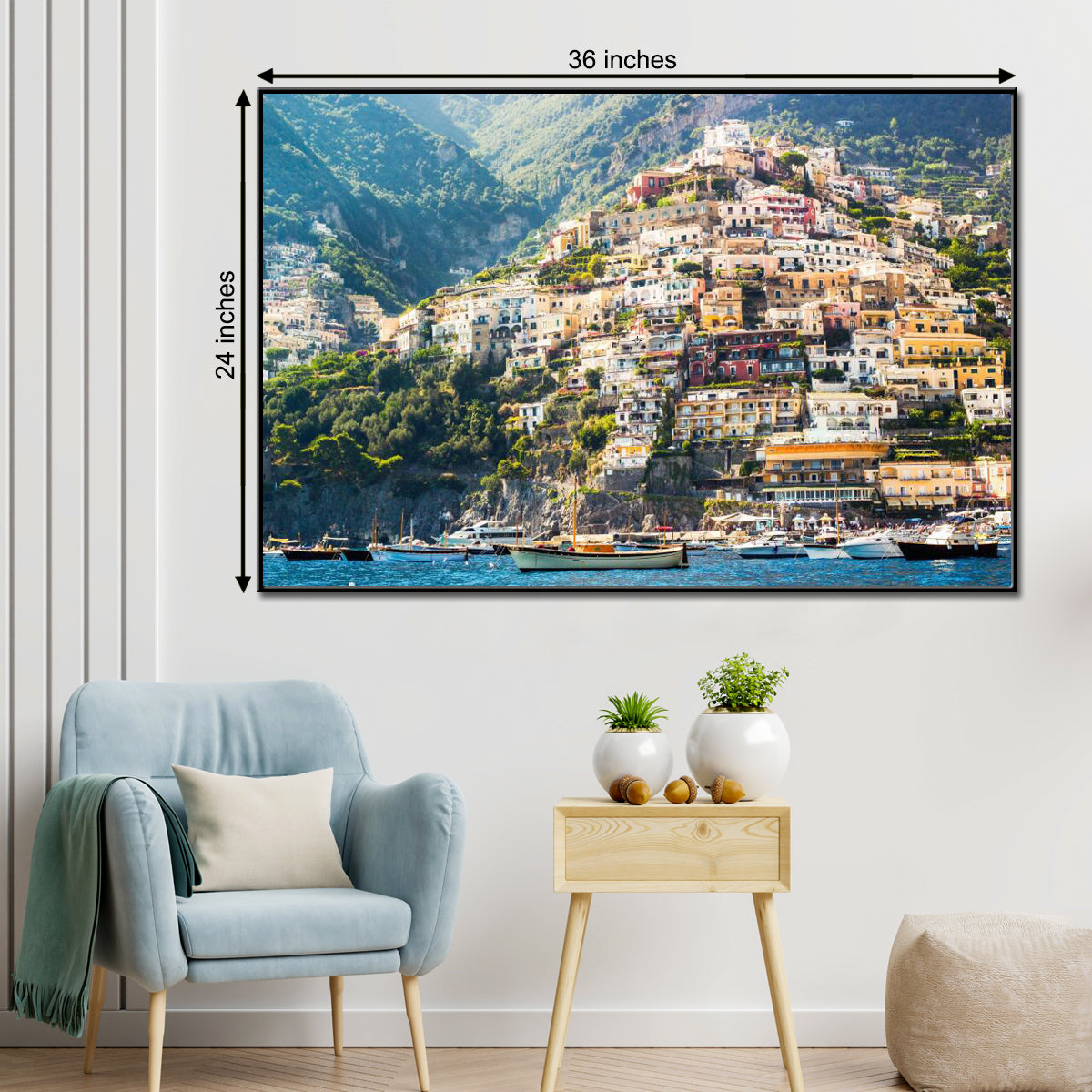 Amalfi Coast Framed Canvas Wall  Art
