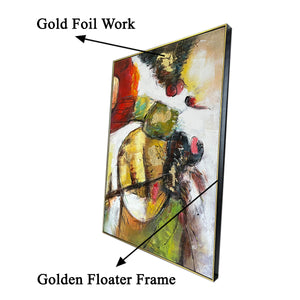 The Splendid Bouquet 100% Hand Painted Wall Painting (With Outer Floater Frame)