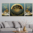 Danville Alluring Reindeers Framed Canvas Print