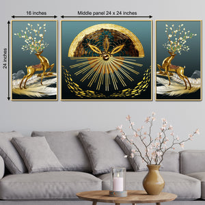 Danville Alluring Reindeers Framed Canvas Print