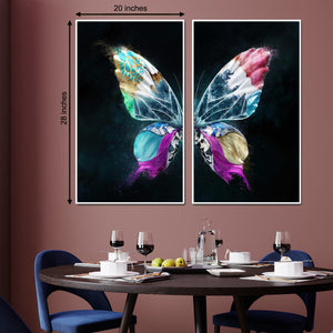Reno neon 3 D Butterfly Framed Canvas Print