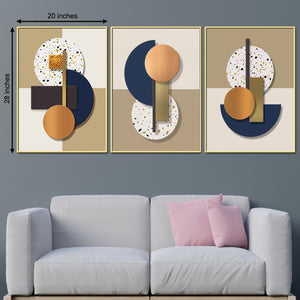 Orion Geometrical Shapes Framed Canvas Print