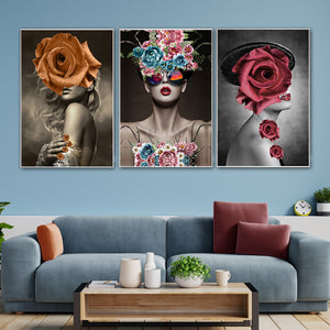 Floral Dreams Framed Canvas Print Set of 3