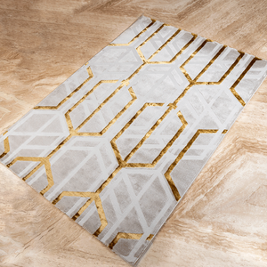 Tulum Brown & White Geometric Rug