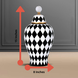 The London Checker Board Ceramic Decorative Vase