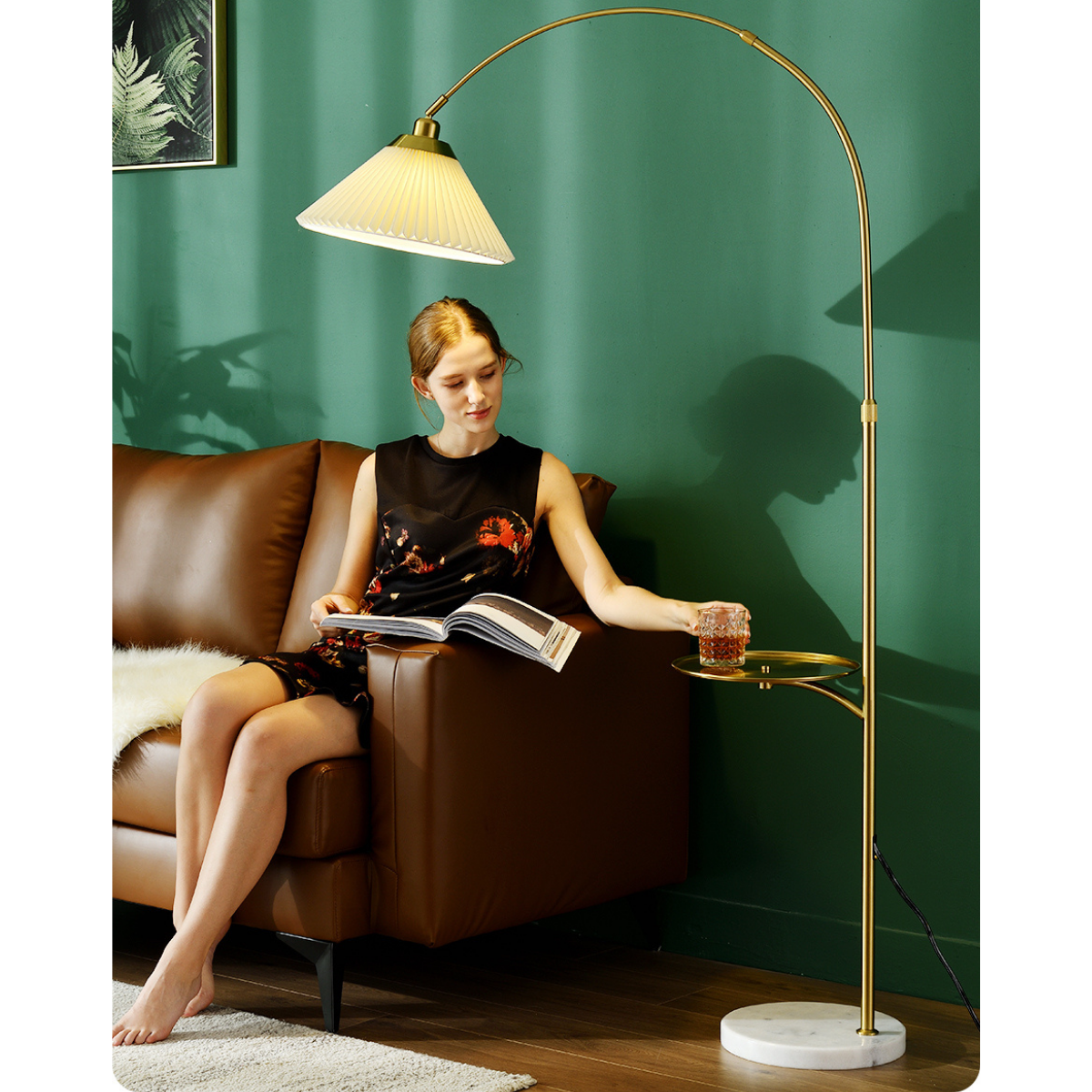 The Bay Area Arc Shaped Floor Lamp and Accent Table – Dekor Company