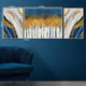 Ethereal Blues Abstract Framed Canvas Print Set of 3