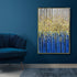Passage of Time Passing 100% Hand Painted Wall Painting (With outer Floater Frame) - Blue