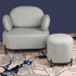 Zorin Accent Lounge Chair & Poof (Pistachio) - Scandinavian Design Series