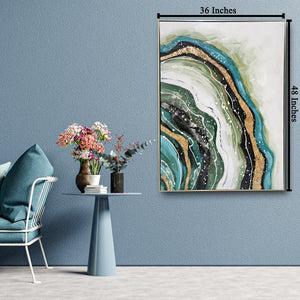 Abstract Landscape Hand Painted Wall Painting (With Outer Floater Frame)