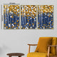Gilded Blues Abstract Framed Canvas Print Set of 3