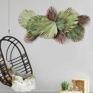 The Tropical Palm Branch Metal Wall Art Panel