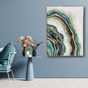 Abstract Landscape Hand Painted Wall Painting (With Outer Floater Frame)