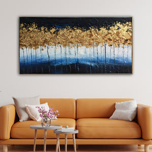 Woodland Artistry Hand painted Wall Art (With Outer Floater Frame) (28 x 56 Inches)