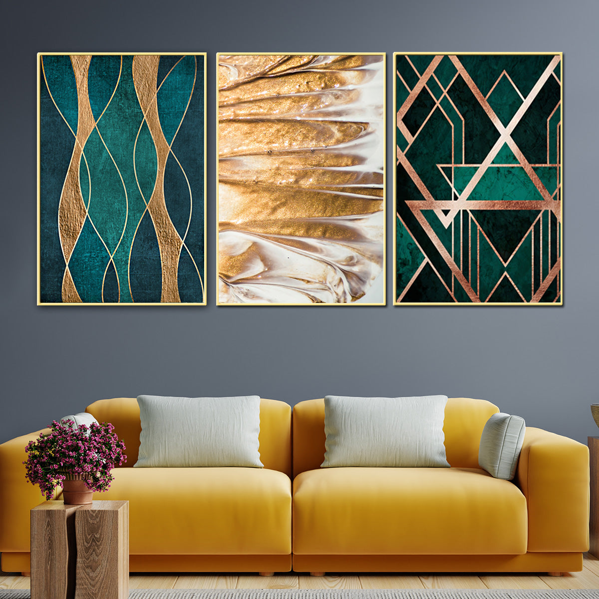 Gentle State of Art Framed Canvas Print set of 3