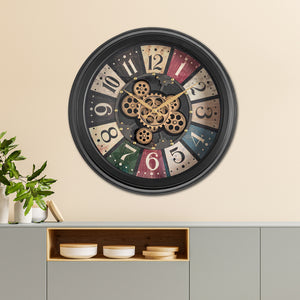 Vortex Decorative Wall Clock With Moving Gear Mechanism