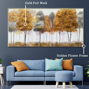 A Crisp Winter Morning 100% Hand Painted Wall Painting (With Outer Floater Frame)