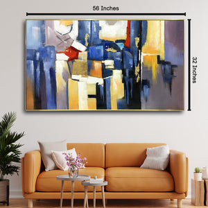 Beverly Hills Abstract Handpainted Wall Painting (With Outer Floater Frame)