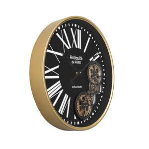 Ambrose Decorative Wall Clock With Moving Gear Mechanism