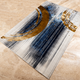 Blue & Gold Stroke Effect Floor Rug