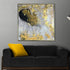 Golden Rays 100% Hand Painted Wall Painting (With outer Floater Frame)