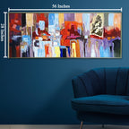 Lofty Artwork 100% Hand Painted Wall Paintings abstract & Wall Decoration Items (With outer Floater Frame) (56 x 28 Inches)